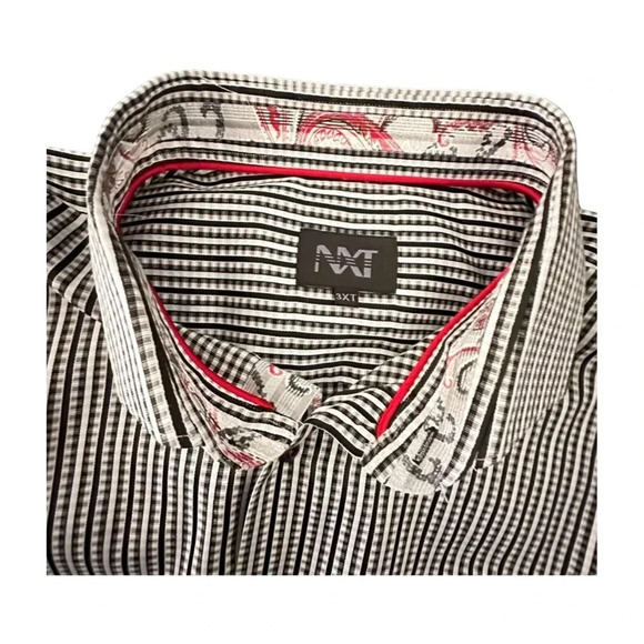 NXT Business Casual  Shirt Size 3XT LS Black White Check Button 3X TALL … - Picture 6 of 11